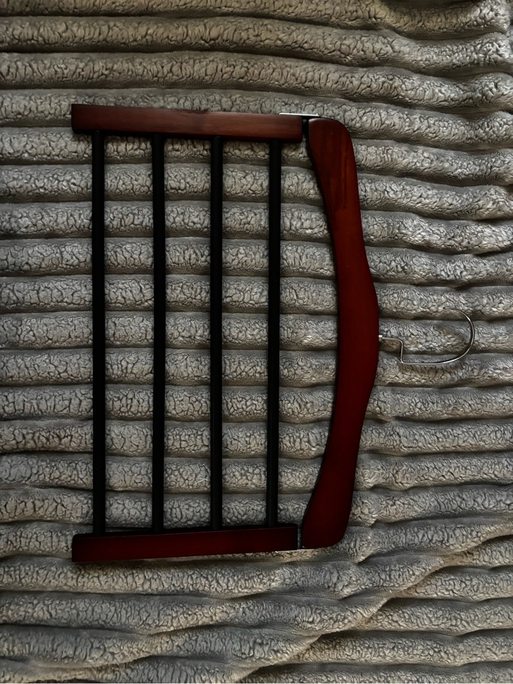 Wood & Metal Tie Rack Hanger in Mahogany Red